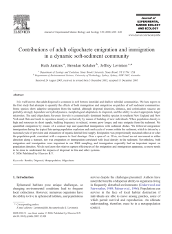 Contributions of adult oligochaete emigration and immigration in a