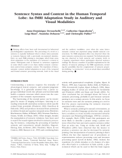 Sentence Syntax and Content in the Human Temporal Lobe: An