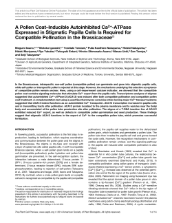A Pollen Coat&ndash;Inducible Autoinhibited Ca2+