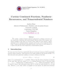 Curious Continued Fractions, Nonlinear Recurrences, and