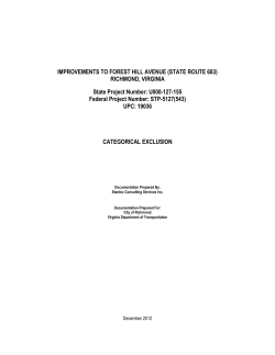Forest Hill Avenue CE Environmental Document