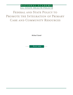 Federal and State Policy to Promote the Integration of