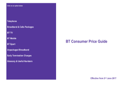 BT Consumer Price Guide - BT Products and Services