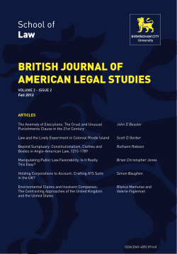 british journal of american legal studies