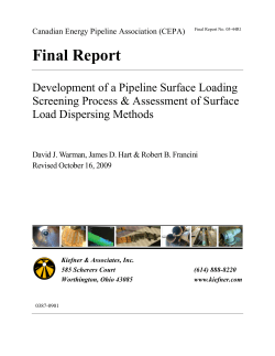 Development of a Pipeline Surface Loading Screening Process