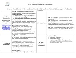 World Language Lesson Plan