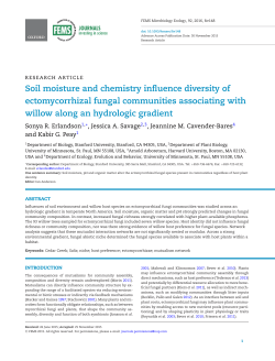 Soil moisture and chemistry influence diversity of ectomycorrhizal