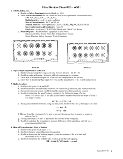 Sample Final Review/WS11