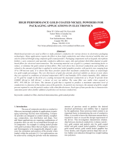 High Performance Gold Coated Nickel Powders for
