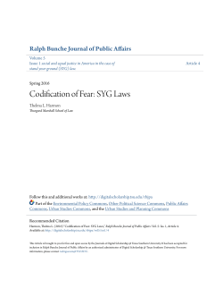 Codification of Fear: SYG Laws - Digital Scholarship @ Texas