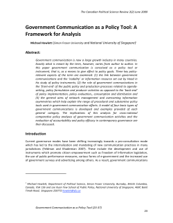 Government Communication as a Policy Tool: A Framework for