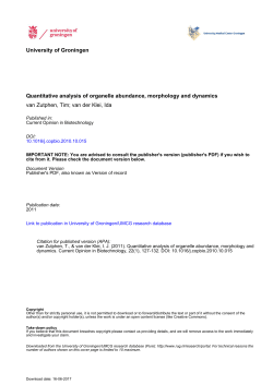 University of Groningen Quantitative analysis of organelle