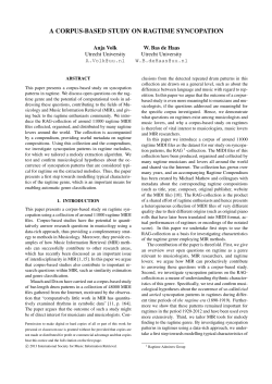 a corpus-based study on ragtime syncopation
