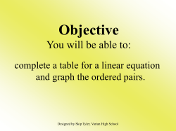 following work - Terrebonne Community School