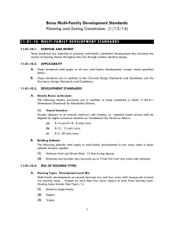 Boise Multi-Family Development Standards