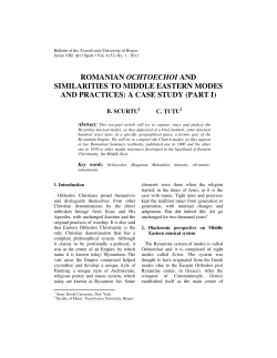 romanian ochtoechoi and similarities to middle eastern modes and