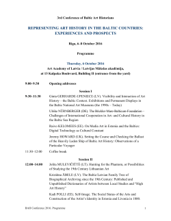 3rd Conference of Baltic Art Historians