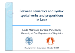 Between semantics and syntax: spatial verbs and prepositions in Latin