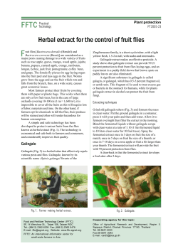 Herbal extract for the control of fruit flies