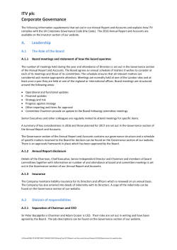 ITV plc Corporate Governance