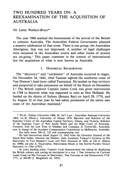 A Reexamination of the Acquisition of Australia