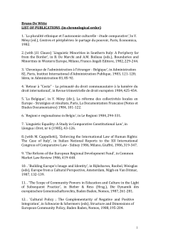 Bruno De Witte LIST OF PUBLICATIONS