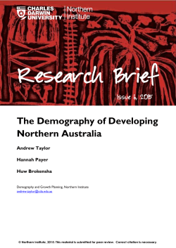 The Demography of Developing Northern Australia