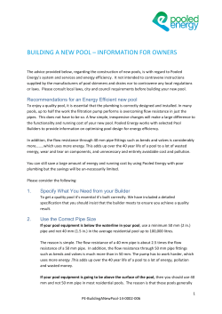 building a new pool – information for owners