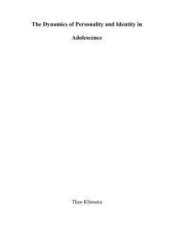 The Dynamics of Personality and Identity in Adolescence