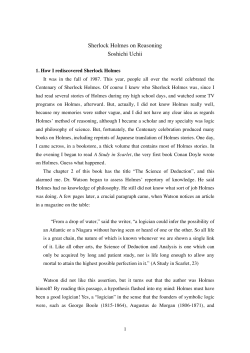 Sherlock Holmes on Reasoning Soshichi Uchii - Philsci