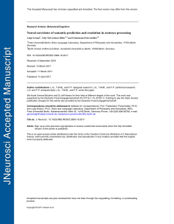 Neural correlates of semantic prediction and resolution in sentence