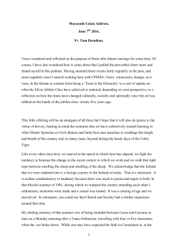 Silver Jubilee Class Address 2016