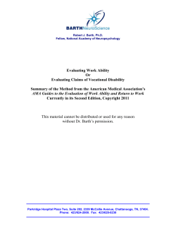 Evaluating Work Ability Or Evaluating Claims of Vocational Disability