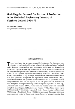 Modelling the Demand for Factors of Production in the
