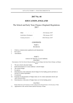 The School and Early Years Finance (England