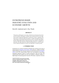 ENTREPRENEURSHIP, INDUSTRY EVOLUTION AND ECONOMIC
