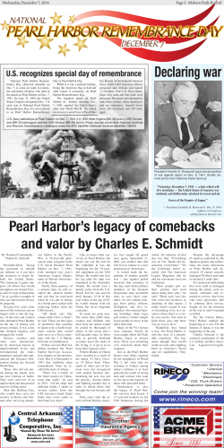 Declaring war Pearl Harbor`s legacy of comebacks and valor by