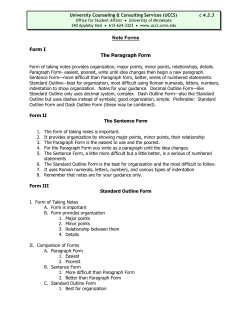 Note Forms - Student Academic Success Services