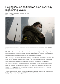 Beijing issues its first red alert over sky
