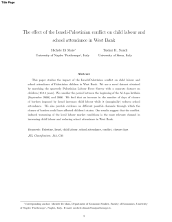 The effect of the Israeli-Palestinian conflict on child labour and