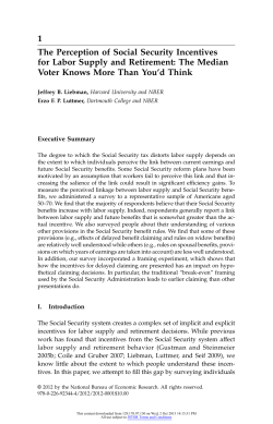 The Perception of Social Security Incentives for Labor