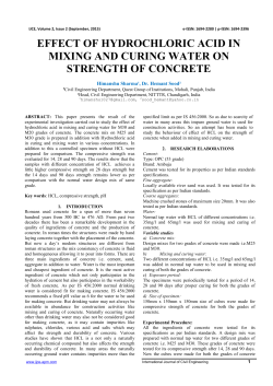 effect of hydrochloric acid in mixing and curing water on