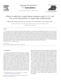 Effects of inductively coupled plasma treatment using O2, CF4, and