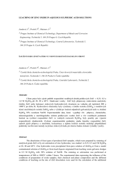LEACHING OF ZINC OXIDE IN AQUEOUS SULPHURIC ACID