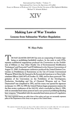 Making Law of War Treaties: Lessons from Submarine Warfare