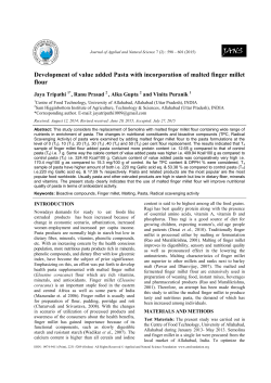 Development of value added Pasta with incorporation of malted