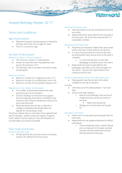 Hosted Birthday Parties 16-17