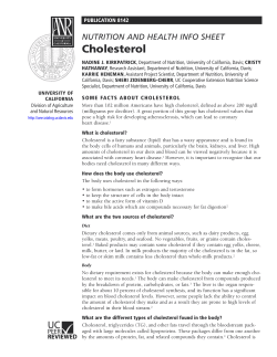 Nutrition and Health Info Sheet: Cholesterol