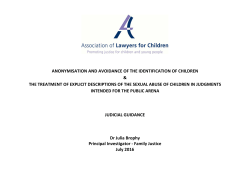 Anonymisation and avoidance of the identification of children and