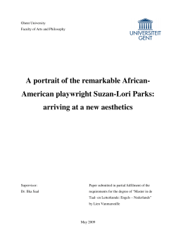 A portrait of the remarkable African- American playwright Suzan
